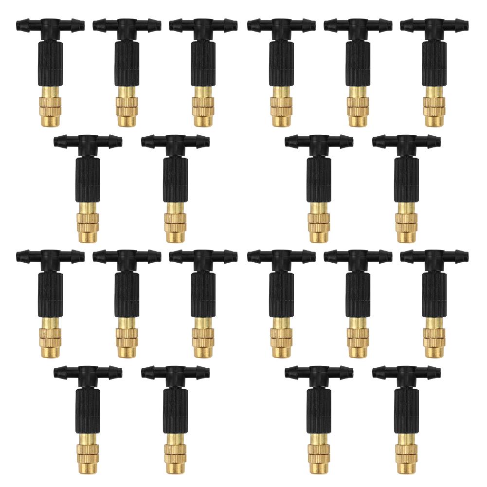 5-100Pcs Outdoor Misting Cooling System Garden Irrigation Watering 1/4'' Brass Atomizer Nozzles 4/7mm Hose Garden Sprinkler Head