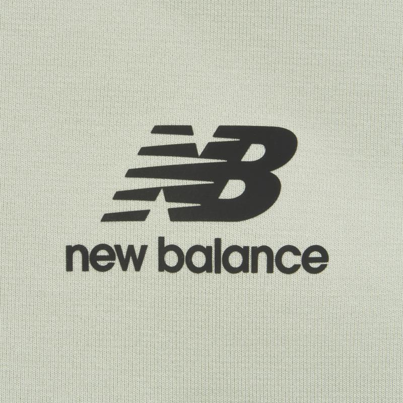 New Balance Толстовки Мужские Зеленые С Круглым Вырезом Умеренные Обычные AMT21359-PGE