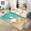 Beach Sea Waves Living Room Rug 3D Landscape Printed Floor Mat Flannel Sponge Large Bathroom Rug Decorative Bedroom Carpet Soft