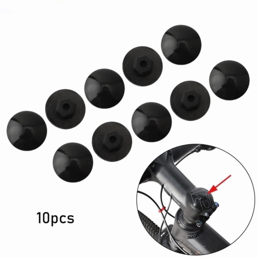 10pcs Rubber Material Stem Top Cover Black Bowl Set Cover Bicycle Headset Cover Cycling Parts