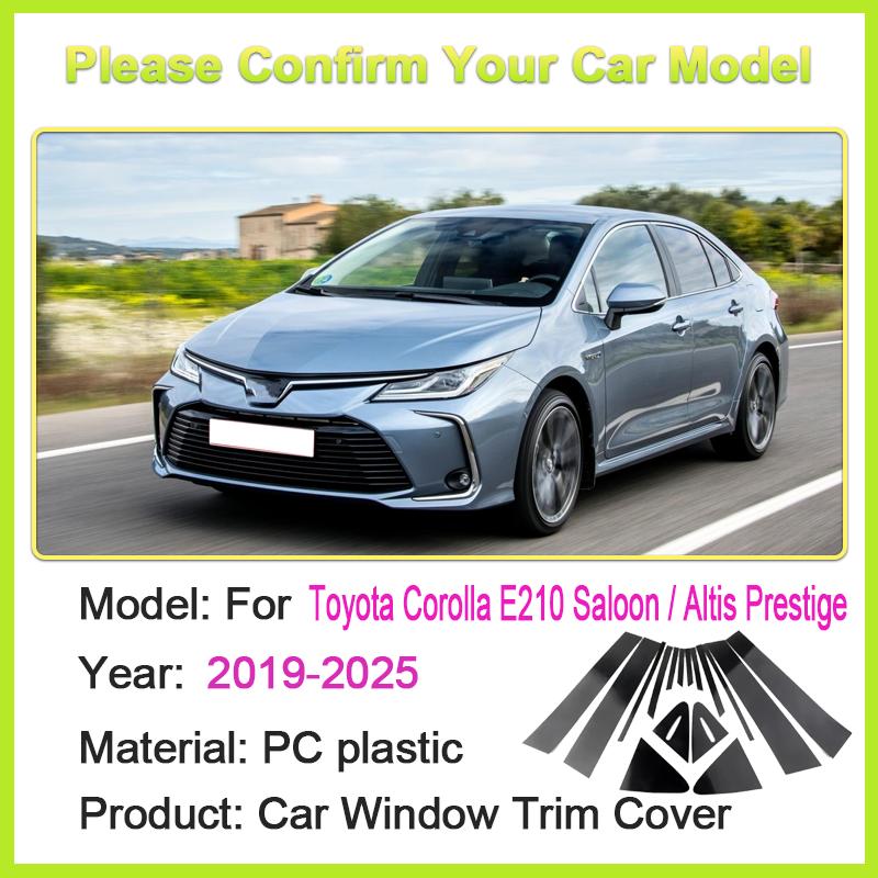 For Toyota Corolla E210 Saloon 2019-2025 Altis Prestige 16PCS Window Cover Door Decal B C Column Pillar Sticker Car Accessories