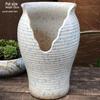 Retro Purple Clay Succulent Planter with Cutout Flower Design