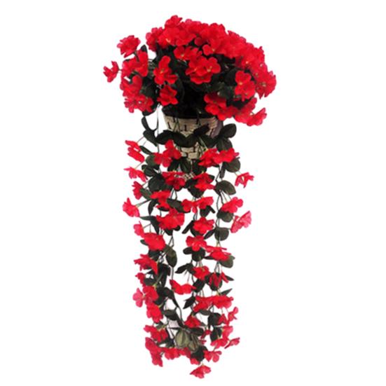 Yousheng Artificial Hanging Violets Faux Violets with Long Vines Realistic Fake Flowers for Home Wall Window Box Wedding Outdoor Garden Arch