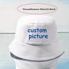 Индивидуальный узор с логотипом и текстом. Шляпа рыбака. Печатный материал. Удобная, прочная, модная, креативная, трендовая. Панамы.