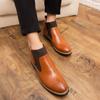 Новые повседневные модные мужские деловые кожаные ботинки Brogue Caving Breathable Ankle Boots Офисная обувь для мужчин Дизайнерские челси 46