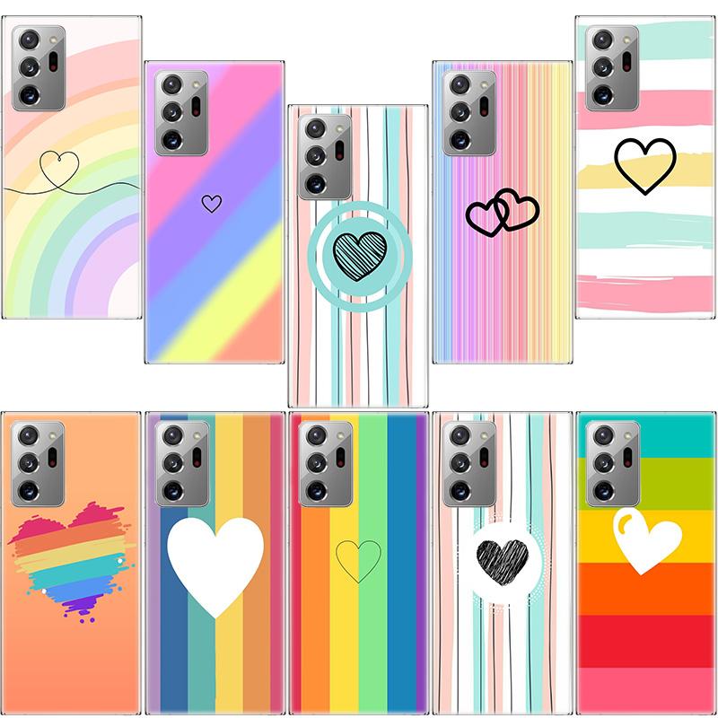 Rainbow Gradient Love Phone Case For Samsung Galaxy S25 Edge S24 S23 FE S22 S26 Ultra S21 S20 S10 Plus Capa Soft