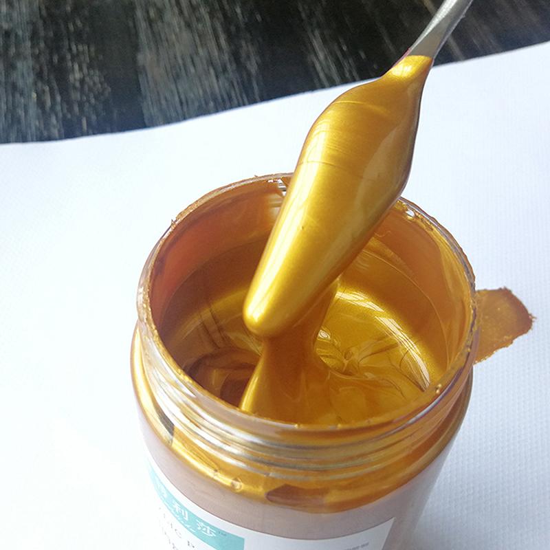 100 мл золотая краска металлик акриловая краска, водостойкая не выцветает для статуарной окраски