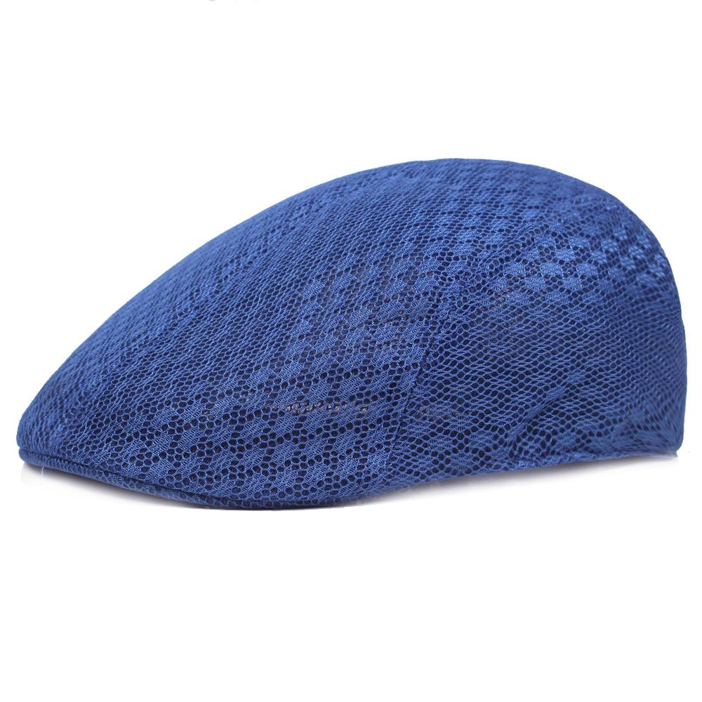 Summer lightweight single-color open-weave breathable mesh front-facing cap for outdoor leisure, sun protection, for the elderly