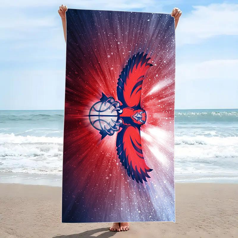 Atlanta hawks Print Beach Towel, Large Soft Quick Dry Towel for Beach Camping Swimming
