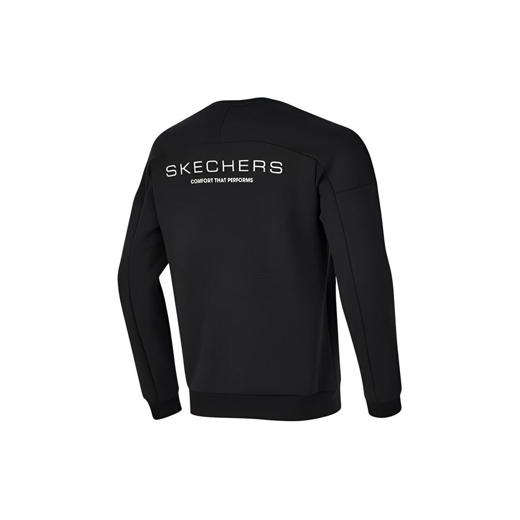Skechers Спортивная толстовка с круглым вырезом и принтом, удобная, мужская, цвет Угольно-черный P423M137-0018