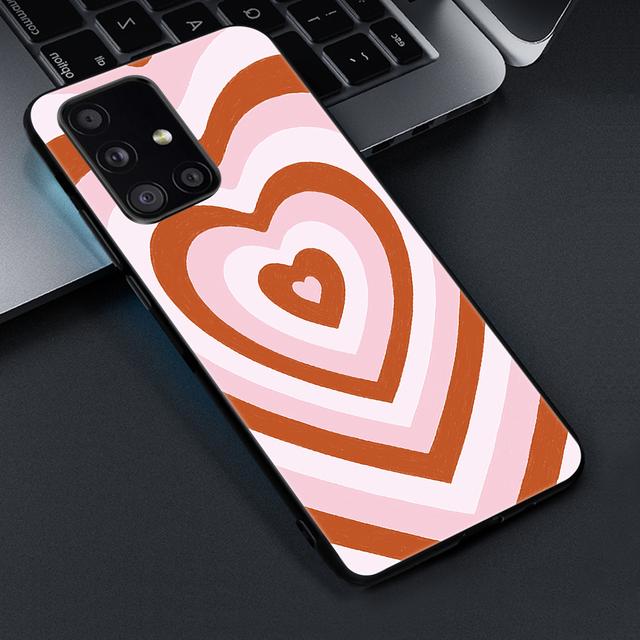Мягкий чехол с сердечком и кругом для Samsung Galaxy A52 A52s A72 A32 A22 4g A33 A53 5g A12 A50 A70 A51 A71 A72 A03core A30 A20s A21s