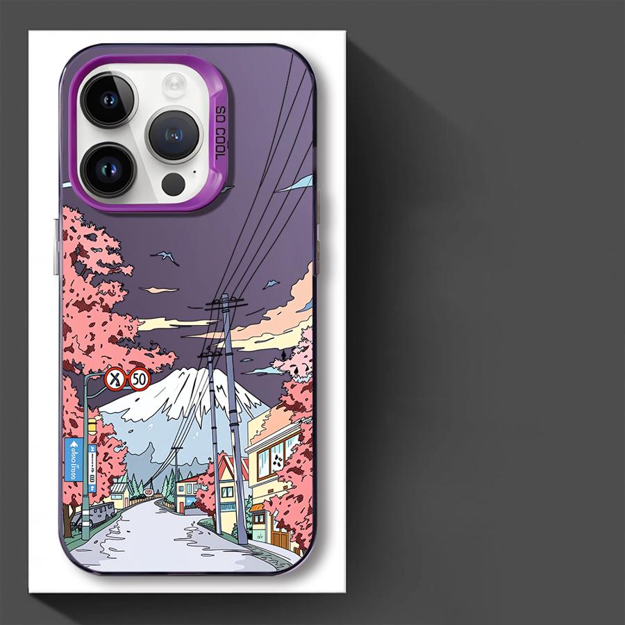 Мультяшный чехол с изображением японского городского пейзажа для iPhone 17 Pro Max 16 11 14 Plus Air 15 12 Pro 13 Чехол для телефона