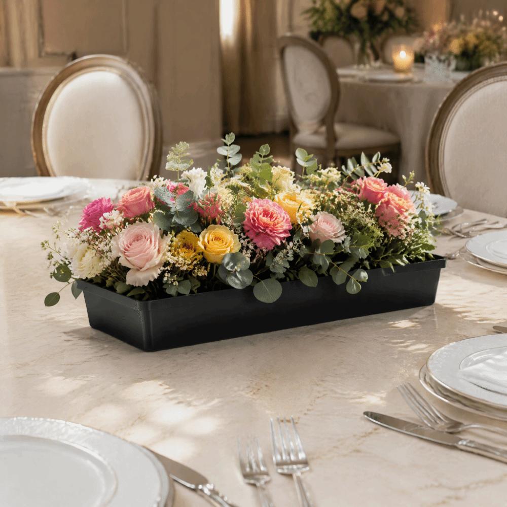 10PCS Black Floral Foam Tray Plastic Centerpiece Holder Floral Arrangement Tray  Party Decoration