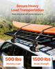 VEVOR Ladder Rack Ratchet Straps, Black Square Tube Mount, 38 mm Wide x 2.25 m Long Black Ladder Rack Straps with Double J-Hooks
