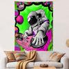 "Space DJ Mixing Beats" Patterned Tapestry Decorative Wall Hanging, Home Bedroom Living Room Decor