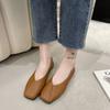 2024 Comfortable Women's Spring and Autumn Square Toe Flat Low-top Shoes Slip-On Breathable Walking Shoes Women's Fashion