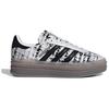 adidas Gazelle Bold Tweed - женские кроссовки White Gum White-Tine Core-Black Silver-Metallic JP5673