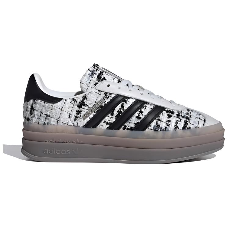 adidas Gazelle Bold Tweed - женские кроссовки White Gum White-Tine Core-Black Silver-Metallic JP5673