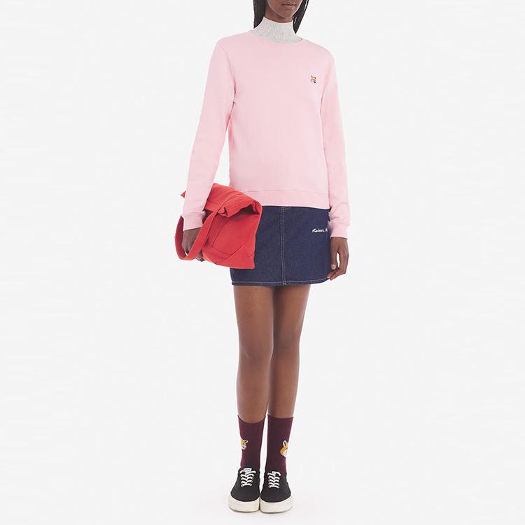 Maison Kitsune Fox Head Patch Regular Sweatshirt Pale Pink Women Streetwear LW00302KM0001-P603