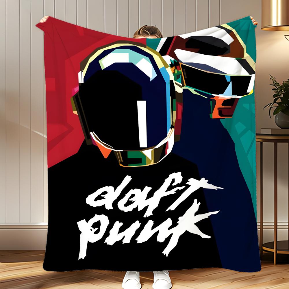 classic band Daft Punk Throw Soft Coral Fleece Blanket 310gsm Fluffy Warm Throw for Sofa Bed Couch Bedroom Decor