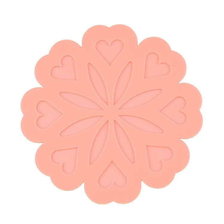 Flower silicone thermal insulation mat High temperature resistant silicone placemat Coaster pot mat Anti-scalding thermal insulation mat Silicone