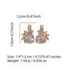 Vintage Chinese Fu Lock Zirconia Tassel Copper Charms, Golden Plated DIY Pendants for Earring Necklace Craft