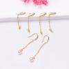 10pcs DIY Accessories 14K Gold Micro-inlaid Ear Hook Earline Empty Holder, Simple Long Handmade Earring Holder Work In Progress Jewelry