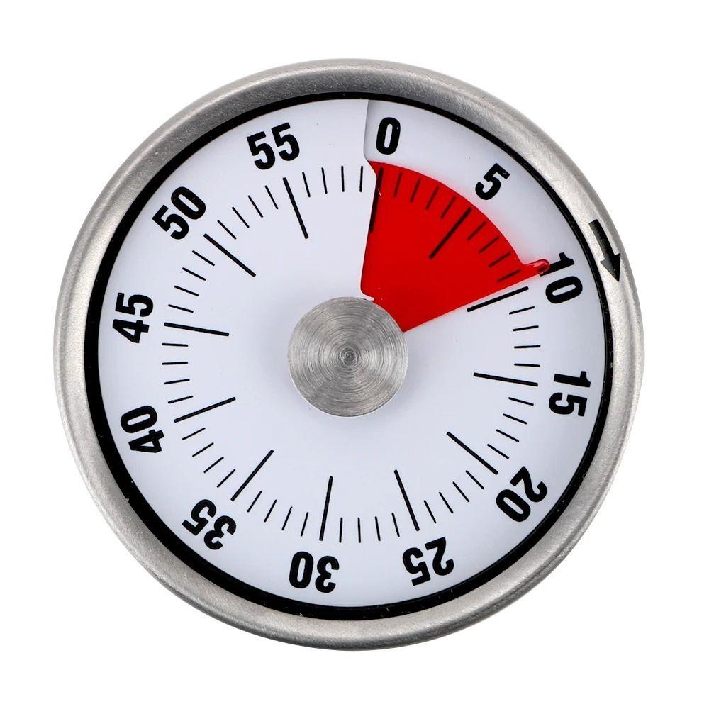 Stainless Steel Visual Countdown Clock Sounding Rotating Timer Kitchen Tool Alarm Clock Exercise