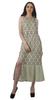 Rayon Halter Neck Sleeveless Front Slit Holiday Dress Women Printed