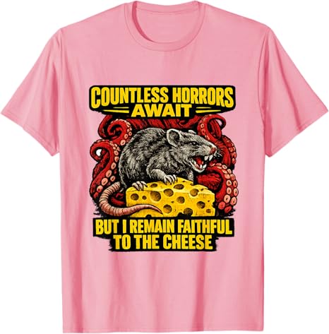 Countless Horrors Await Funny Weird Gen Z Meme Raunchy Rat Tshirt Y2k Aesthetic Clothes Novelty Gag Gift Personality Saying Tee