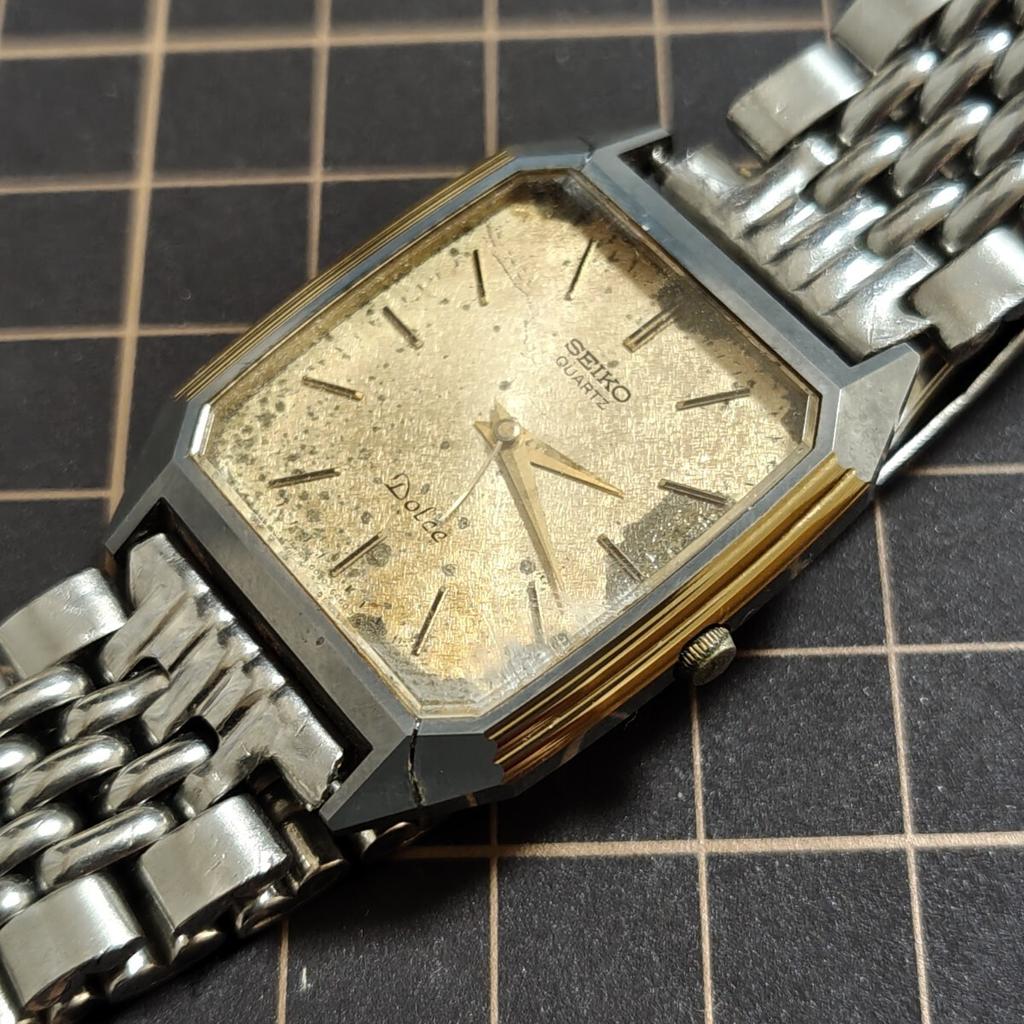 SEIKO DOLCE Прямоугольные 1980-е Золотые Квадратные Часы Код [Рабочее Состояние] 6030-5390 Мужские (Управление K26)