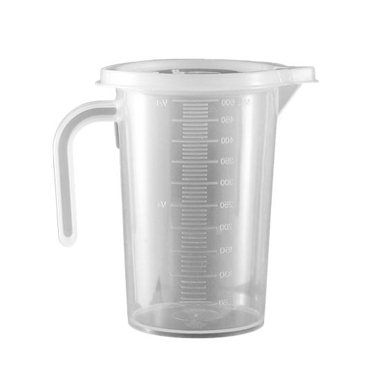 500ml/1000ml/2000ml Useful Lid Design Practical Measuring Glass Wear-resistant Food Grade Measuring Jug