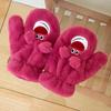 Fumede Strawberry Bear Plush Warm Winter Gloves