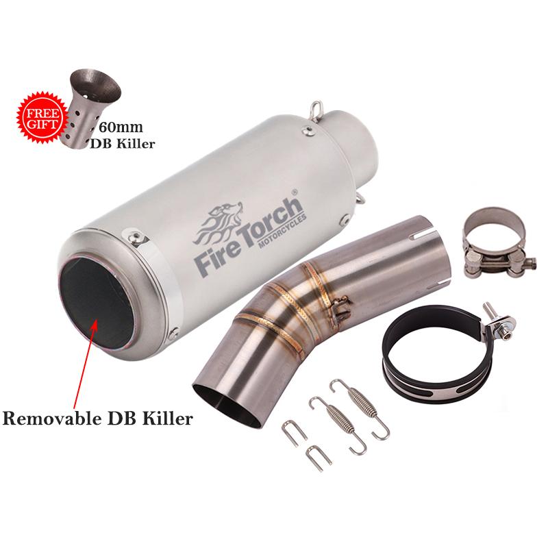 Slip On For Ducati 959 Panigale Motorcycle Racing GP Project Exhaust Escape Middle Link Pipe Carbon Fiber Muffler Moto DB Killer