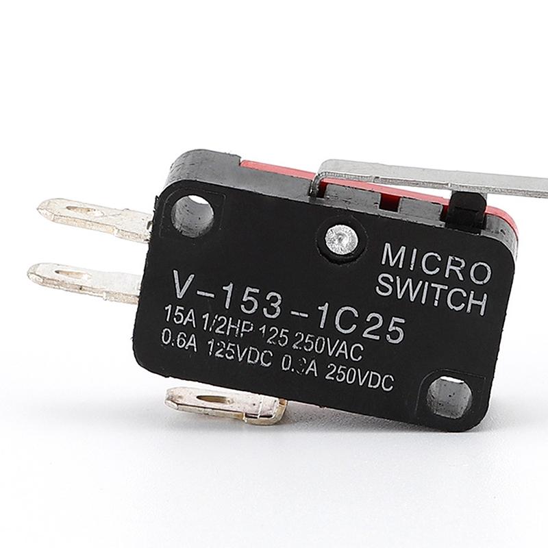 5 шт. Микропереключатель V-153-1C25 16А 250В переменного тока SPDT Мгновенный Концевой выключатель с рычагом и роликом 1НО1НЗ