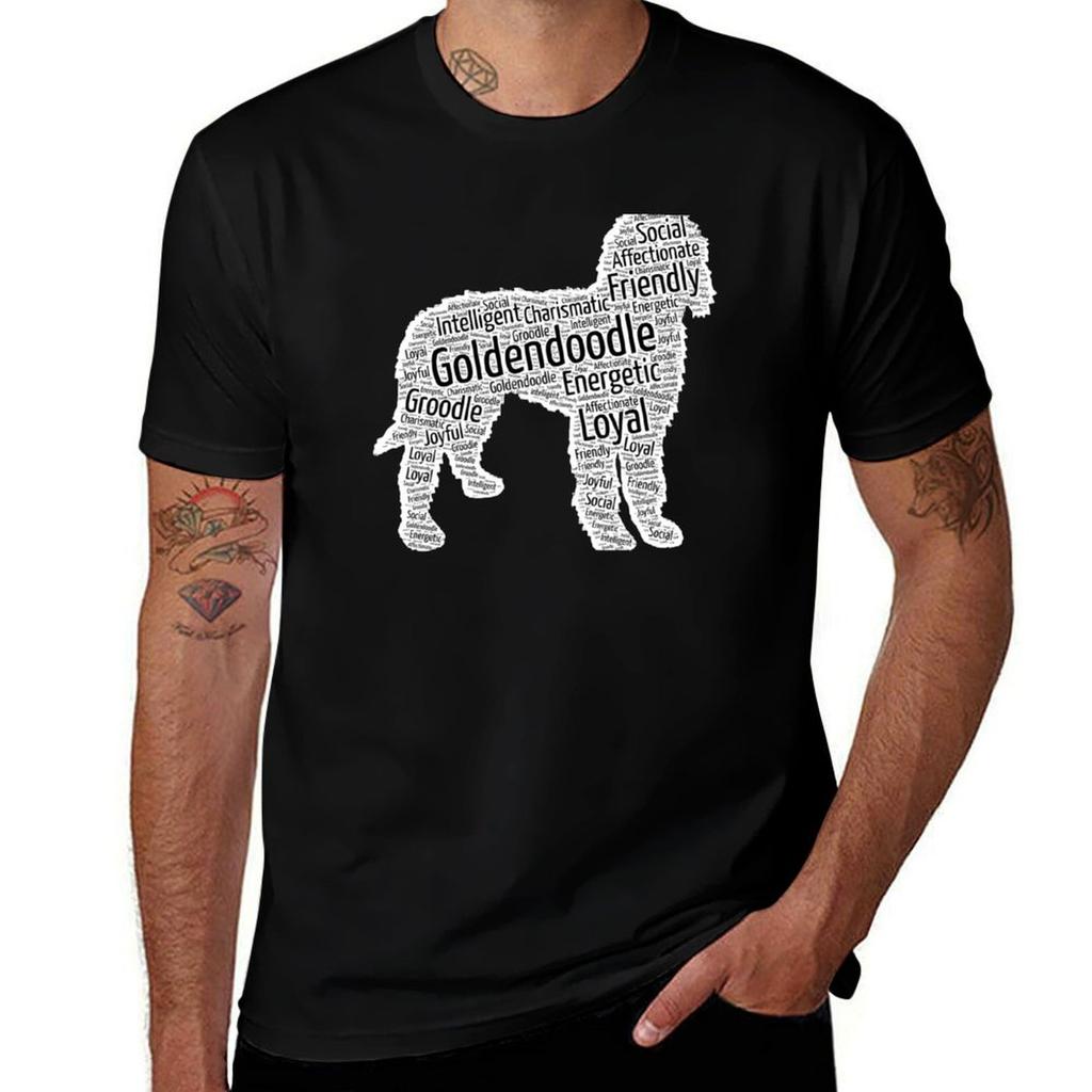 Goldendoodle Dog With Character And Personality Traits Tshirt Stain Resistant Casual Tee
