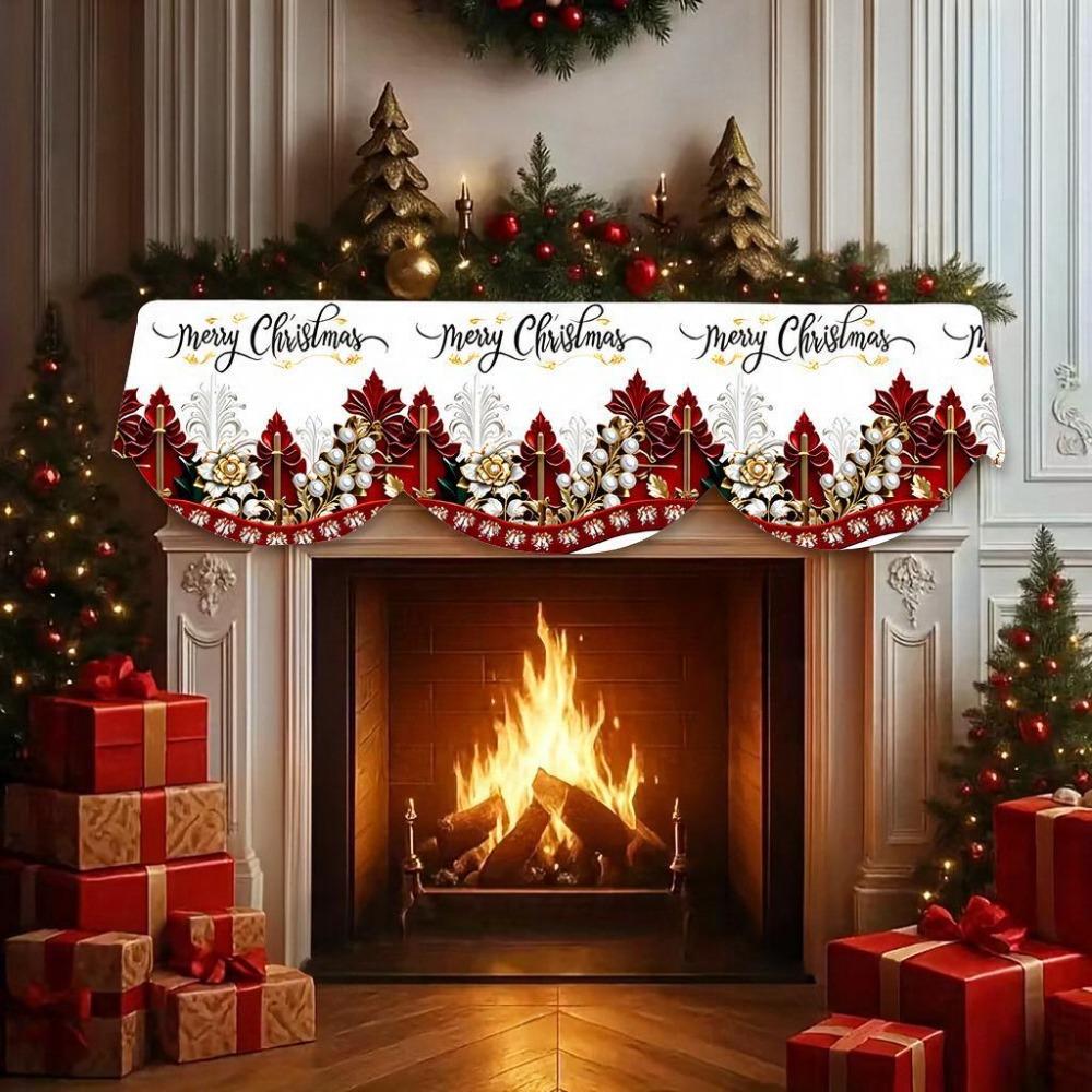 Non-slip Christmas Fireplace Mantel Stain-resistant Christmas Table Banner Party