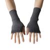 Solid Color Half Finger Mitten Knitted Fingerless Gloves New Knitted Gloves  Autumn and Winter