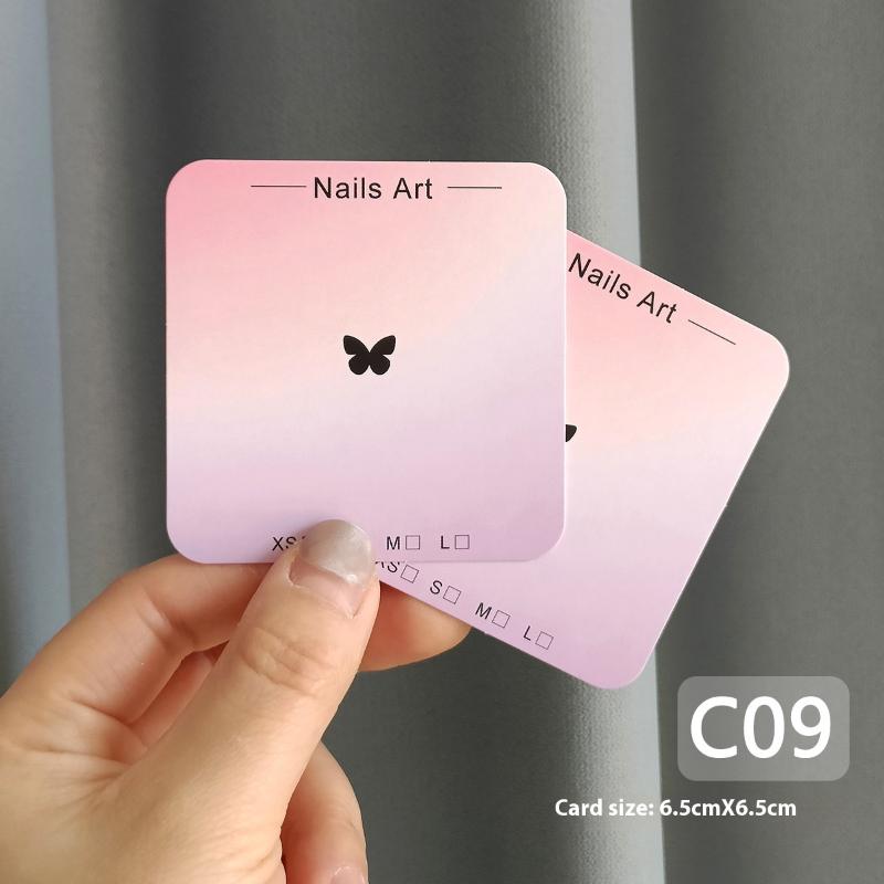 20 листов Накладные ногти Пресс-он Нижний цветочный узор Картонный фотореквизит Ручная работа Искусственные ногти Арт-типсы Дисплей Шоу-карточка Инструменты для маникюра