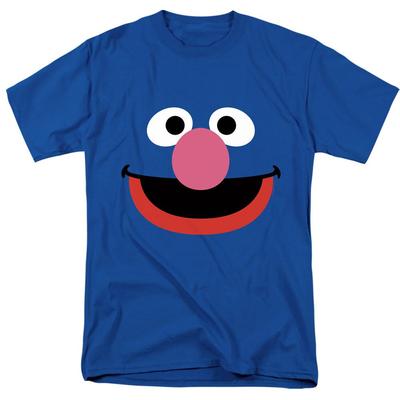 Sesame Street Grover Face Adult Unisexs Cotton Springsummer New Product Unisex Tshirt