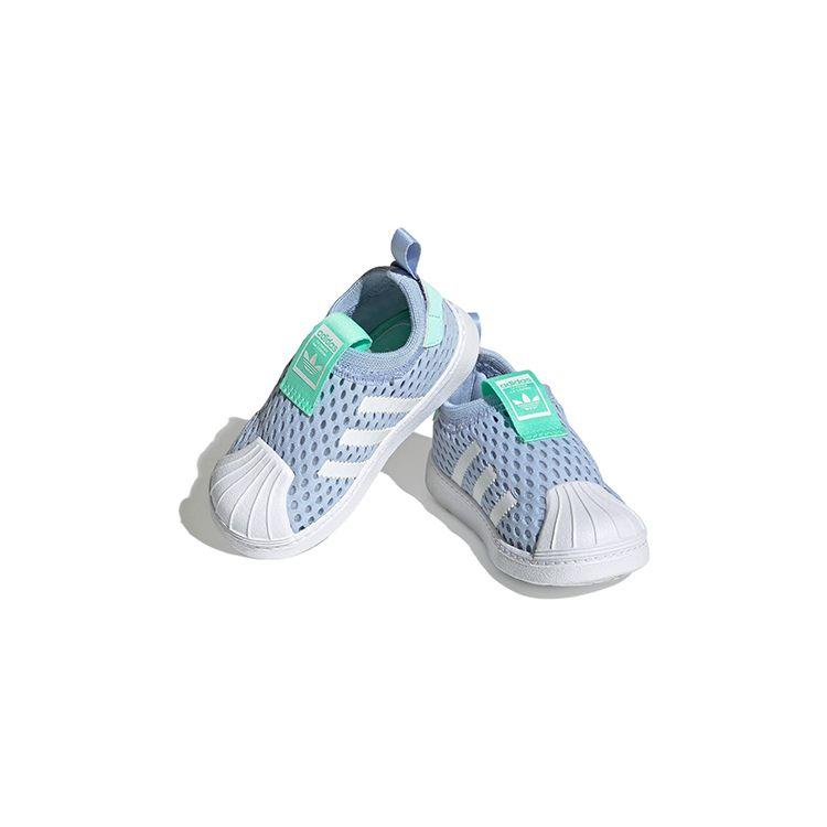 adidas Оригинальные кроссовки Originals Superstar 360 2.0 из сетки, низкие, детские кроссовки, сине-белые FZ5606