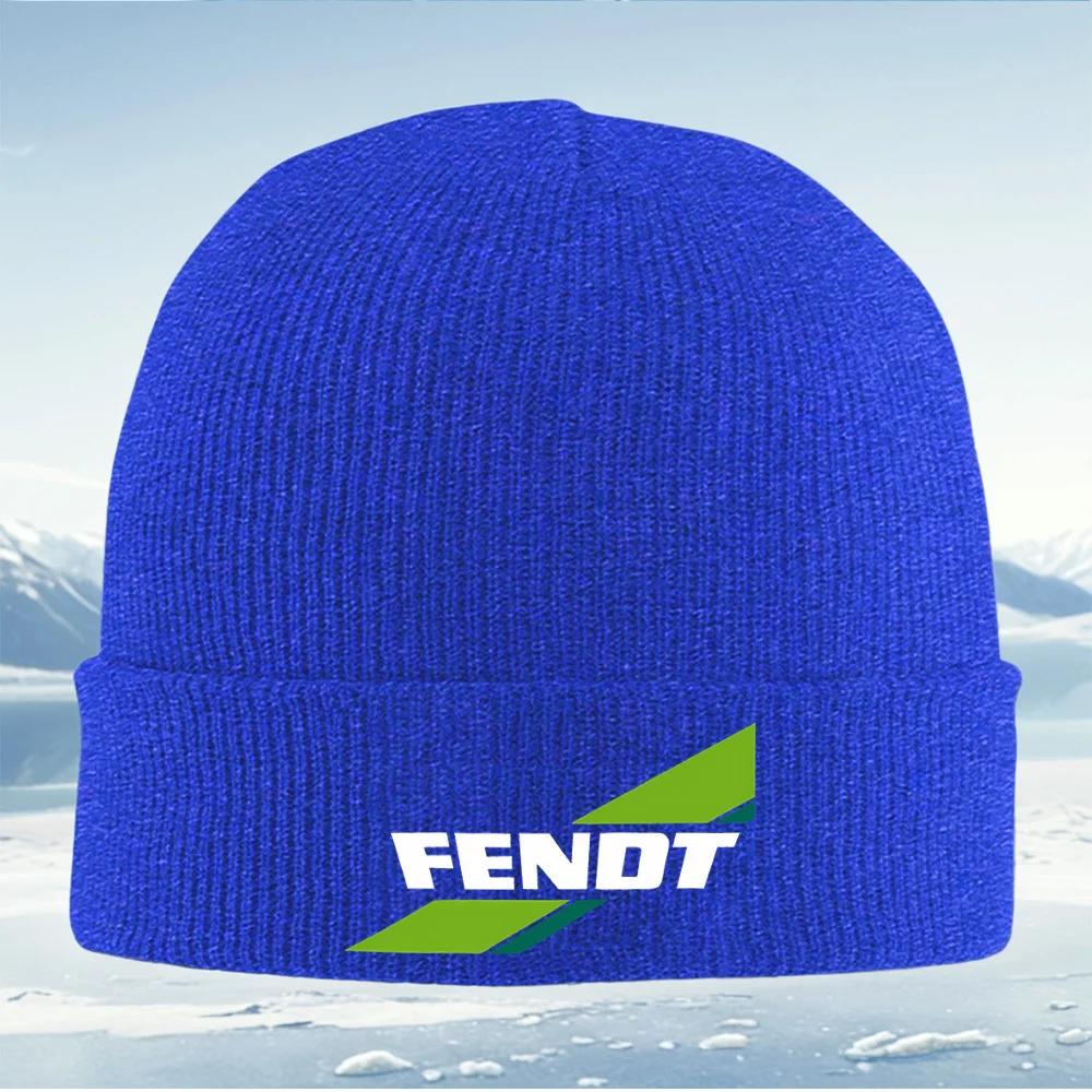 FENDT text green geometric shapes Unisex Women Unisex Knitted Hat Beanie Pullover Cap Winter Thermal Warm Christmas Outdoor Cycling