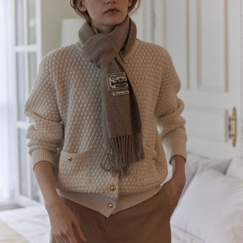 NONLOCAL Daily wool muffler - Oat Beige