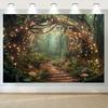 Sparkling Enchanted Forest Tapestry, Party Wedding Photography Backdrop, Home Wall Decor