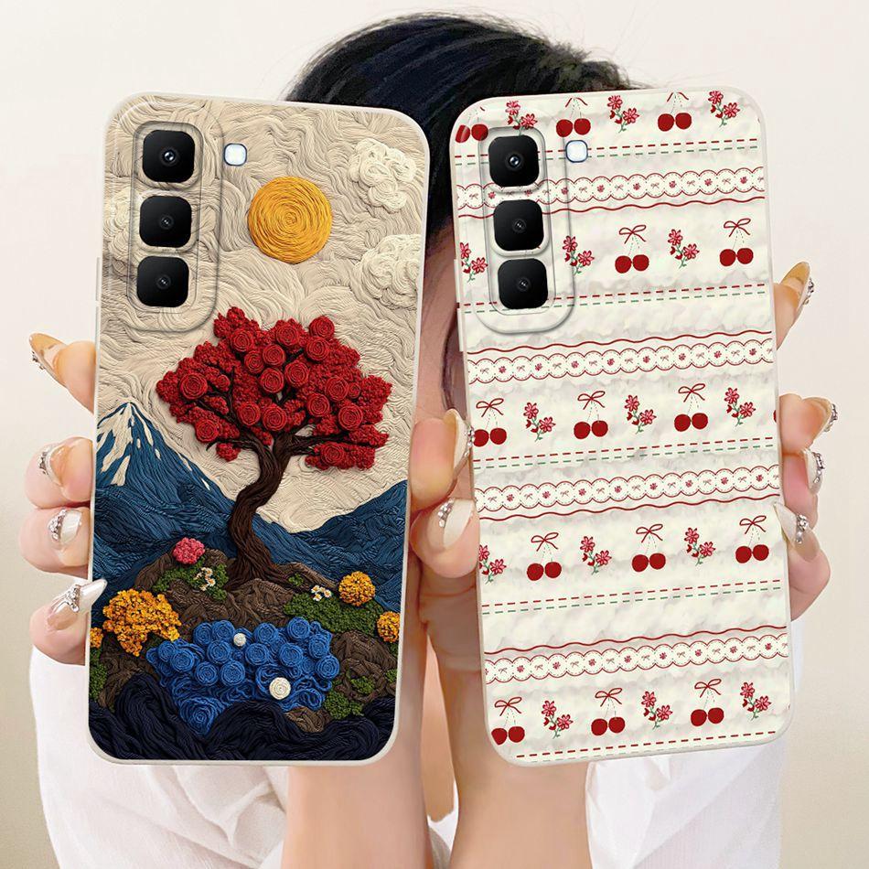 For Infinix Hot 70 X6895 Cute Cat Flower Cartoon Phone Case For Infinix Hot70 Soft Silicone Covers Bumpers
