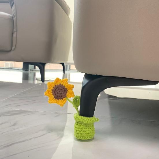 1/4 шт. Защитные чехлы для ножек стола в форме мультяшного подсолнуха, эластичные, предотвращают царапины и шум, многоразовые защитные напольные чехлы для ножек стульев