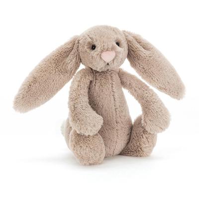 Мягкая игрушка Jellycat Bashful Bunny S, сидячая, бежевая, Кролик, 15 см,