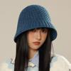 New knitted bucket hat women's autumn and winter fashion versatile face small wool hat Internet celebrity visor basin hat