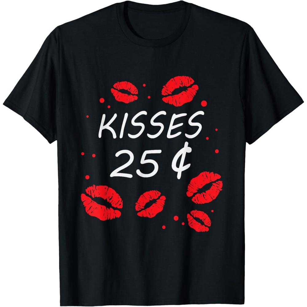 Kisses 25 Cents Love Heart Funny Valentines Day T-Shirt