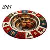Soft Crystal Velvet Carpet Round Christmas 3D Rug, Optical Illusion Area Santa Claus Gnome Quilted-Like Comfortable Barefoot Floor Mat Anti-slip